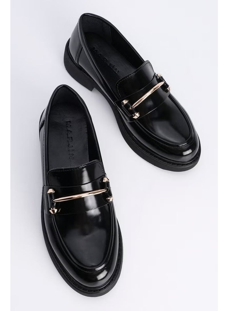 MARJIN Women's Loafer Moccasin Casual Buckle Daily Shoes Forye - Image 1